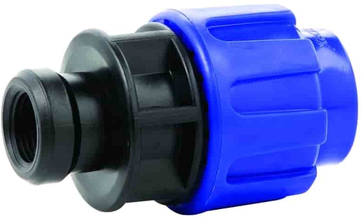 PE Koppeling 16mm met Binnendraad 1/2" - Kunststof