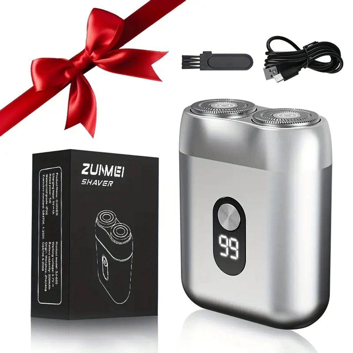 Digitale 2-Blade Scheerapparaat - Usb Oplaadbare 2-Kop Body Shaver/Precisie/Baardtrimmer - Lichtgewicht en Comfortabel - Perfecte Lichaamshaar Verzorging en de Beste Reiseditie - Unisex - Kleur: Zilver