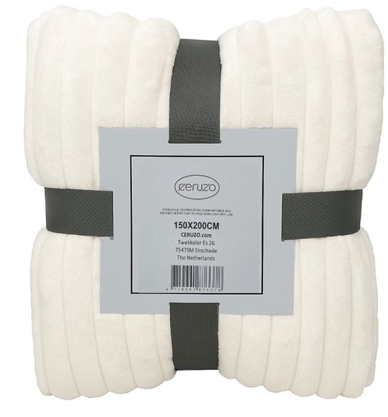 Couverture polaire Ceruzo 150 x 200 cm - Wit crème - Plaid - Douce - Couverture Living - Japandi