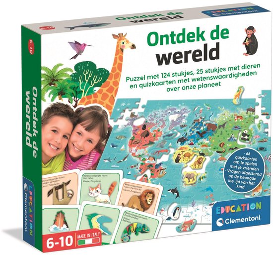 Clementoni Education - Ontdek de Wereld Puzzel