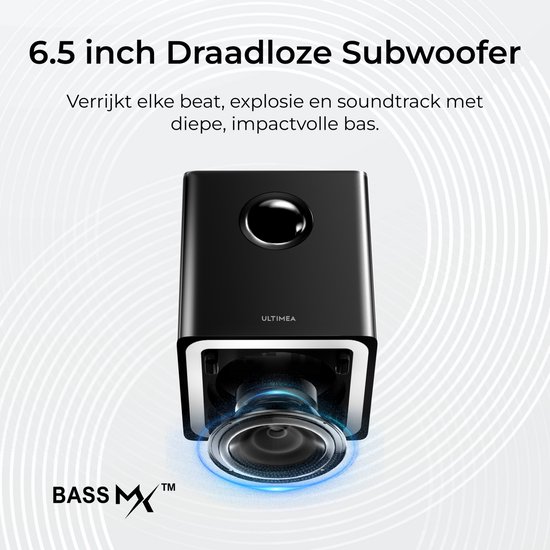 ULTIMEA 410W 7.1-kanaals Afneembare Soundbar met RGB-verlichting, met Draadloze Subwoofer en 2 Surround Speakers, Smart App-besturing - Zwart van Ultimea — afbeelding 5