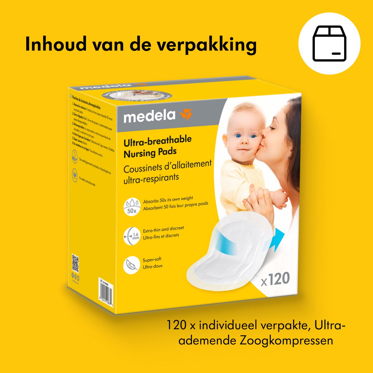 Medela - Ultra‑Ademende Zoogcompressen - 120 stuks thumbnail 4