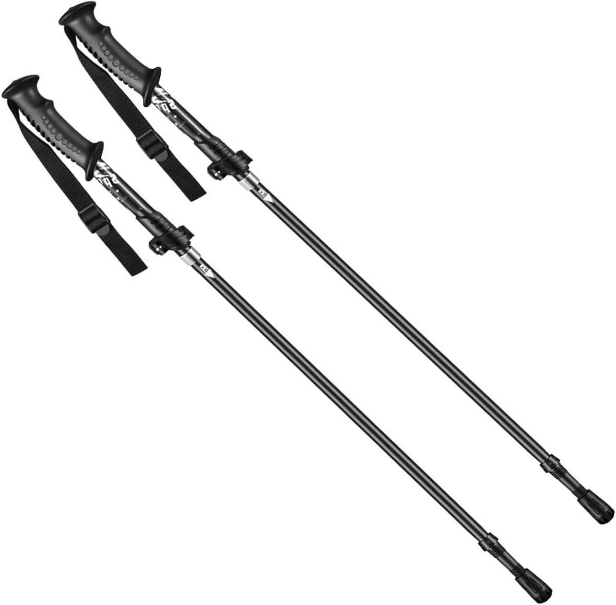 Allecto plus - Lichtgewicht Aluminium Wandelstokken 2-Pack voor Wandelen - Verstelbaar en Opvouwbaar - EVA Grip - Trekking Poles met 5 Secties - Geschikt voor Mannen en Vrouwen