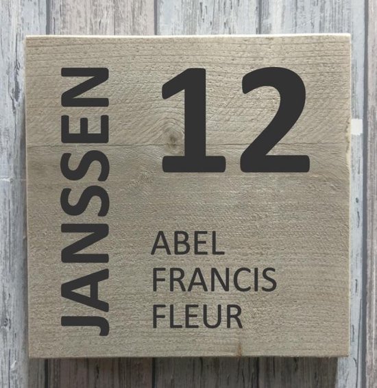 In tegenspraak Vergissing Kind Naambordje voordeur steigerhout | houten naambord 20x20 cm | bol.com