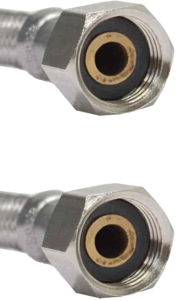 Waterslang 1/2 inch, RVS Panzerslang, DVGW, 50cm