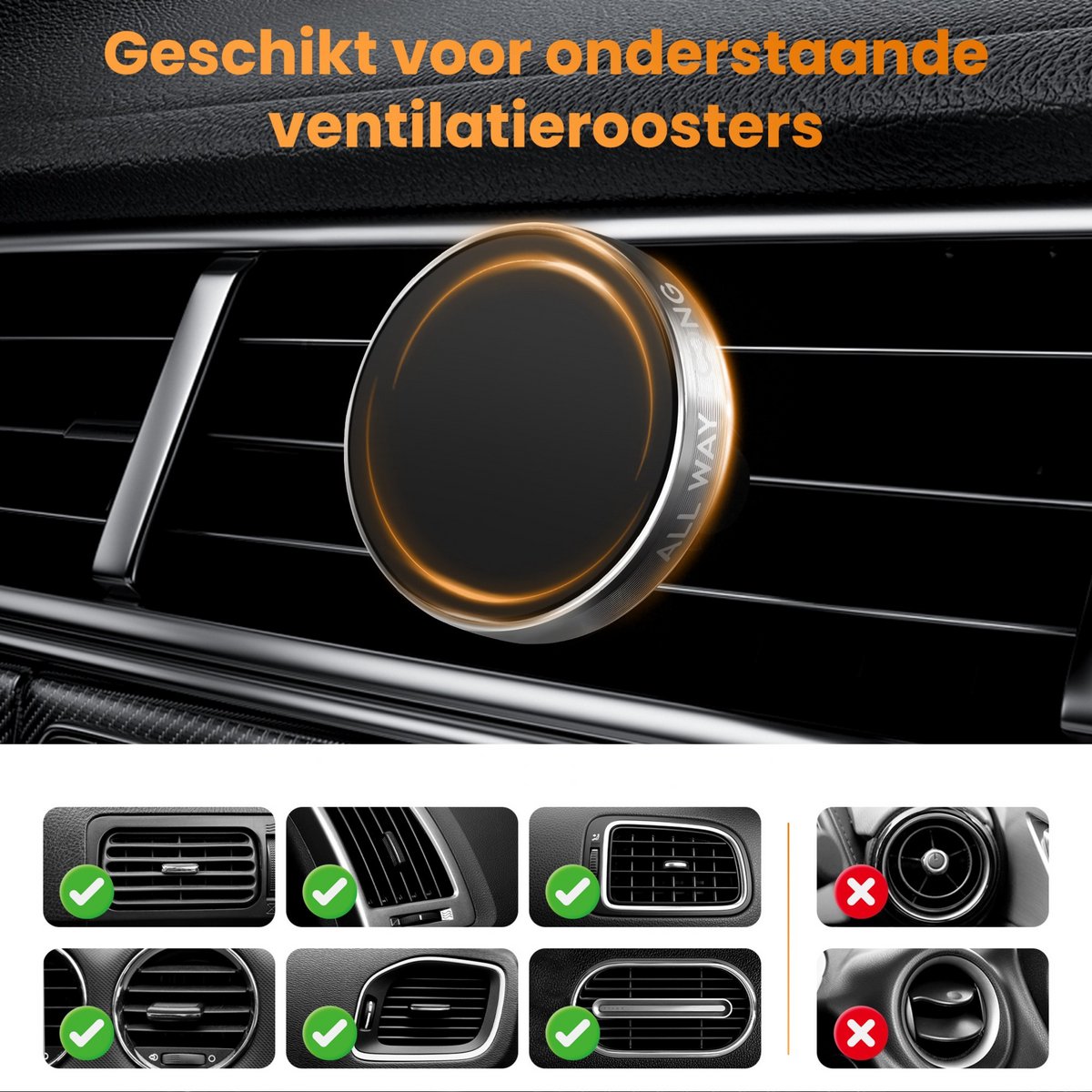 Telefoonhouder Auto - Magnetisch - Metaal & Stevig - Off-Road & Drempel Proof - GSM Mobiel Houder - Autohouder - Universeel - Telefoonhouders Auto Ventilatie – foto 6