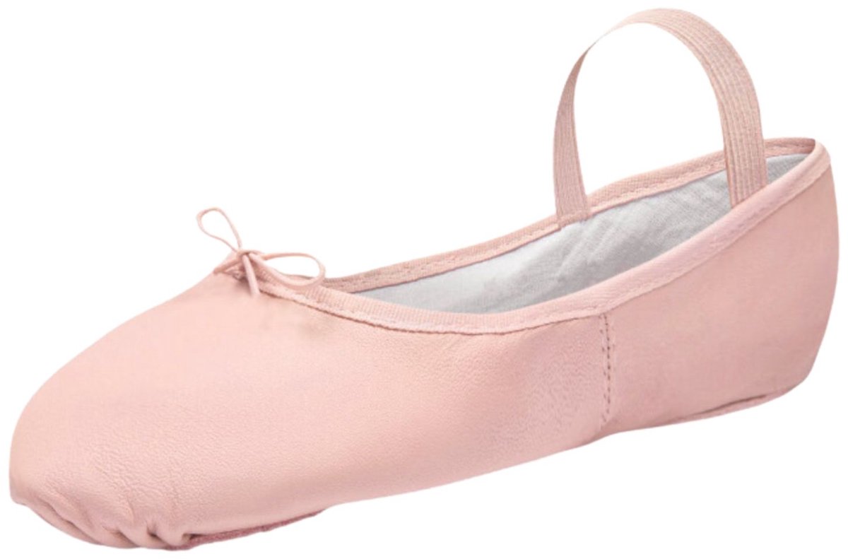Dancer Dancewear - Balletschoenen leer met suède doorlopende zool “Elite“ - Meisje - Roze - Maat 33