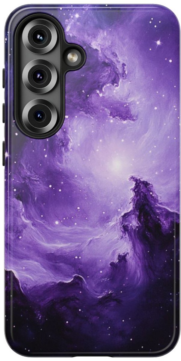 Paarse Nevelgalaxy – Telefoonhoesje Geschikt voor Samsung Galaxy S25