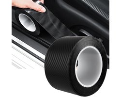 Carbon Tape - Auto Deur Dorpelbeschermer - Auto Deur Bescherming Bumperbeschermer Anti-kras Koolstofvezel Wrapfolie - voor Deur Dorpelbeschermer/Voor- en Achterbumper - 5cm×3m