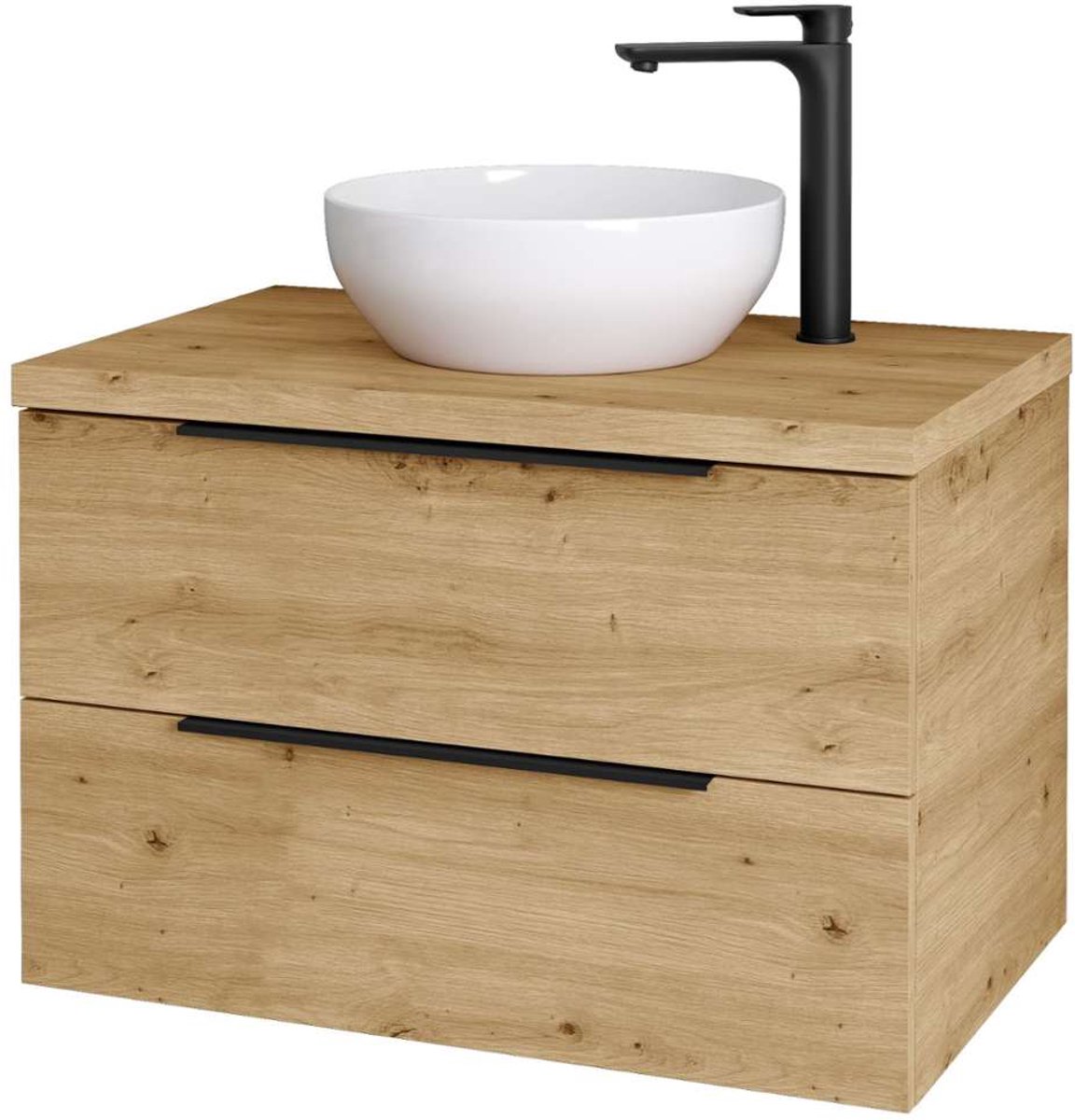 kielle Idolio - Kast inclusief wastafelblad 80x54x50 cm, met uitsparing, karamel 50024801