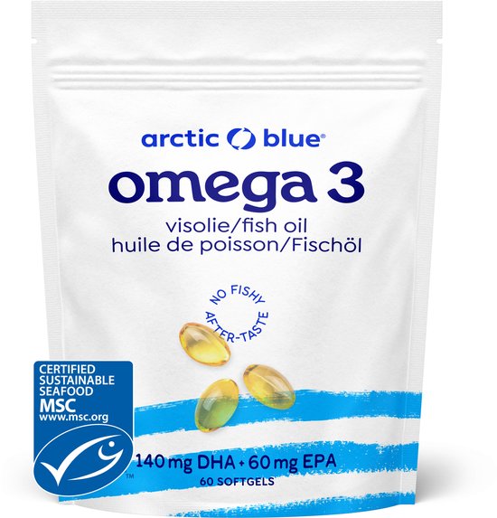 Arctic Blue - Omega 3 Visolie Capsules - 280 mg DHA + 120 mg EPA - 30 Doseringen - MSC Keurmerk