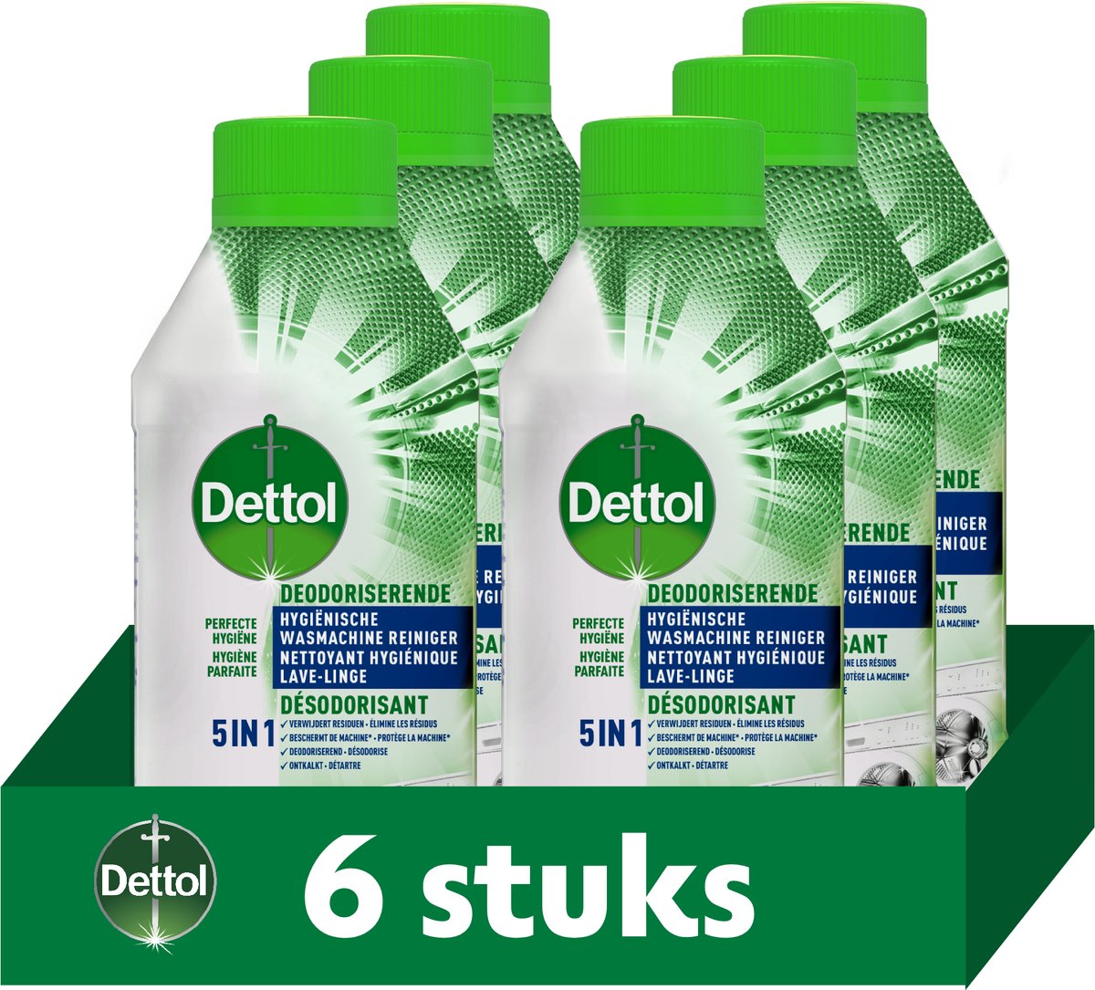 Dettol Wasmachine Reiniger Hygiëne - 250ml x 6 - Voordeelverpakking