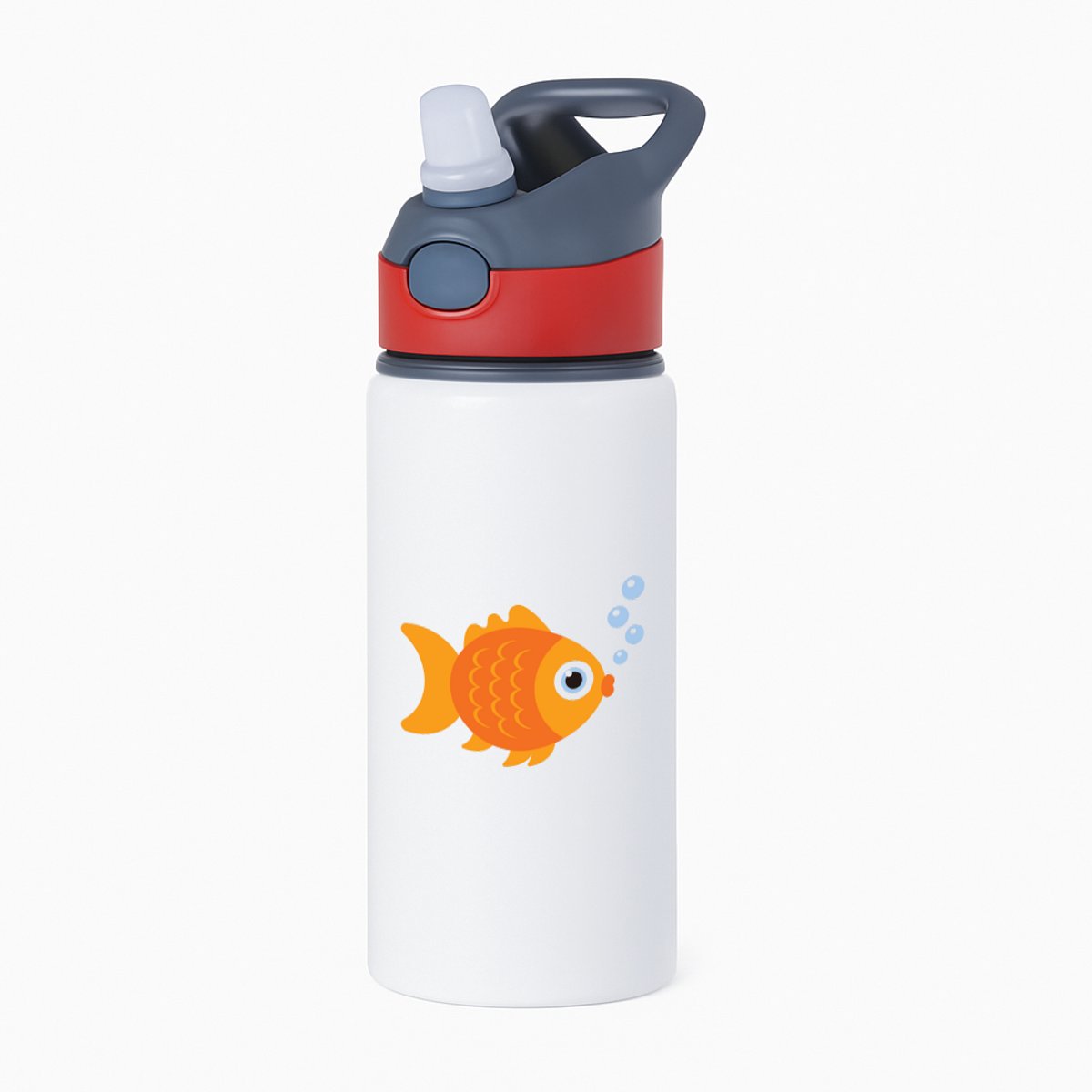 Hacebo® - Goudvissen waterfles met rietje rood - Goudvis - Dieren liefhebbers - Vissen - aquarium - huisdieren - water fles - 650ML