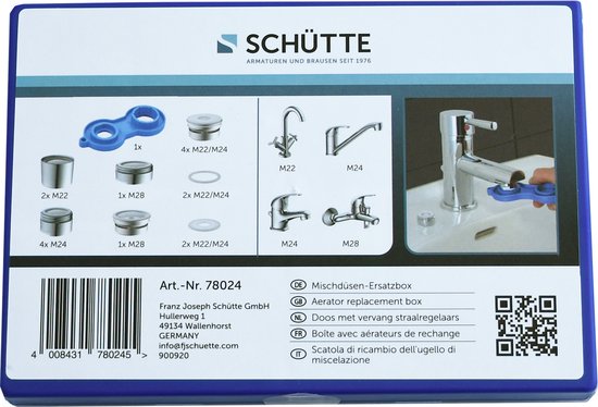 Boîte de régulateurs de jet SCHÜTTE - Boîte contenant des régulateurs de jet de rechange - Diverse tailles