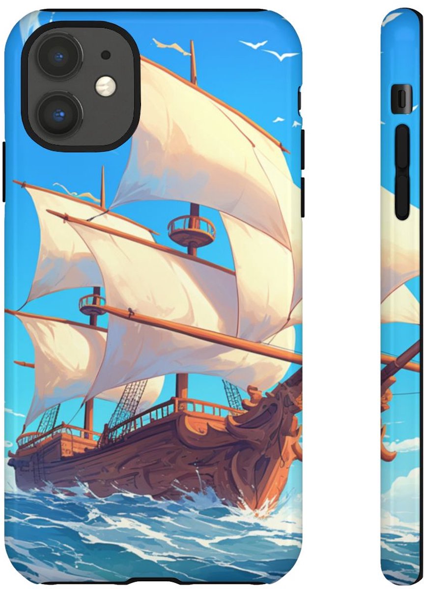 Zeilschip op Blauwe Oceaan – Telefoonhoesje Geschikt voor iPhone 11
