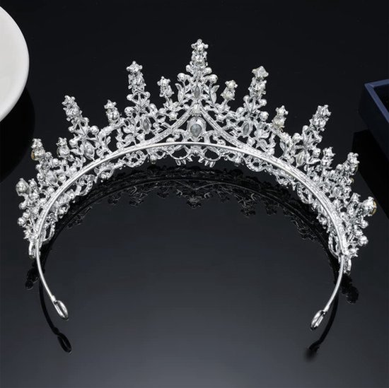 Kroon van kristal, prinsessen-diadeem, koninklijke tiara voor bruid, gala- en bruiloftsfeest, strass-tiara
