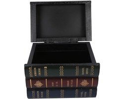 Decorative Book Boxes, Wooden Antique Book Decorations Vintage Storage Box for Books Small Fake Book Safe Fake Book Box Vintage Storage Box for Jewelry