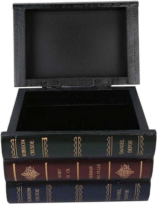 Decorative Book Boxes, Wooden Antique Book Decorations Vintage Storage Box for Books Small Fake Book Safe Fake Book Box Vintage Storage Box for Jewelry