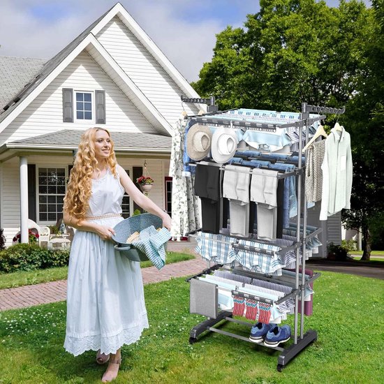 Fabulcozy Séchoir à Linge Pliable Étendoir à Linge 4 Niveaux Fabulcozy Séchoir à Linge Pliable Étendoir à Linge 4 Niveaux