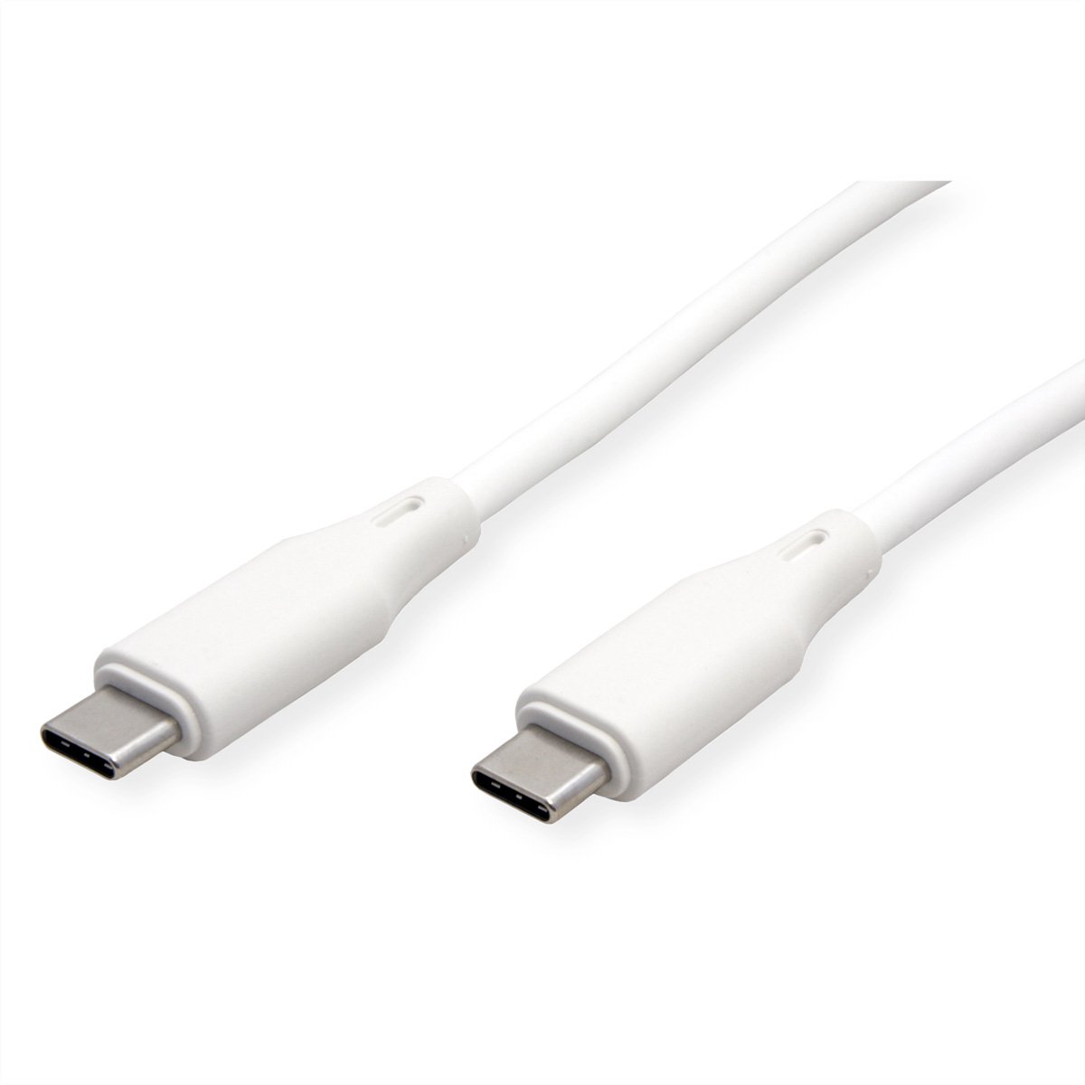 ROLINE USB 2.0-kabel, type C-C, M/M , Silicone, 60W, wit, 1 m