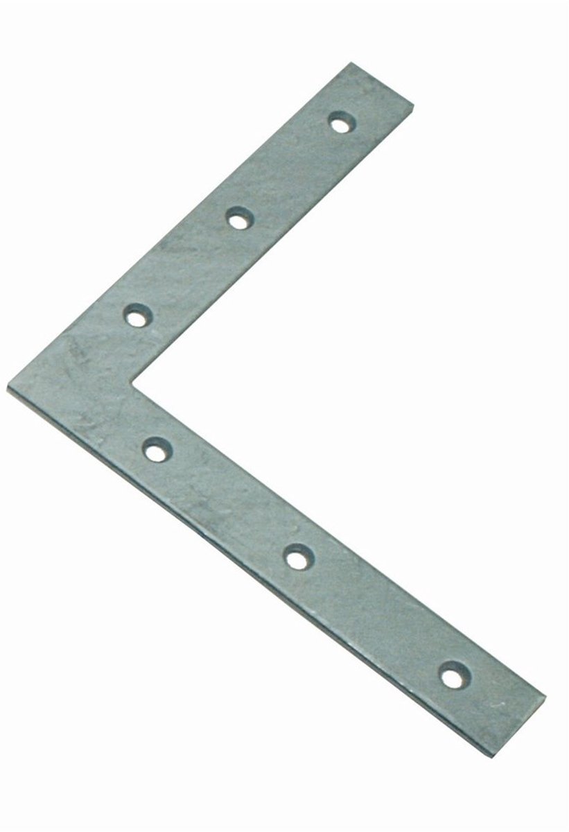 Raamhoek recht – 150x150 mm – 22 mm breed – 2 mm dik – verzinkt staal – per 4 stuks – versterkingshoek – hoekplaat