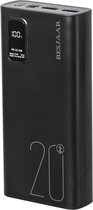 Besjaar® Powerbank – powerbank 20000 mah – 22.5W Ultra Snellader - USB-A/USB-C - LED Indicatie - Universele powerbank iPhone - powerbank samsung - powerbank apple - noodpakket - Zwart