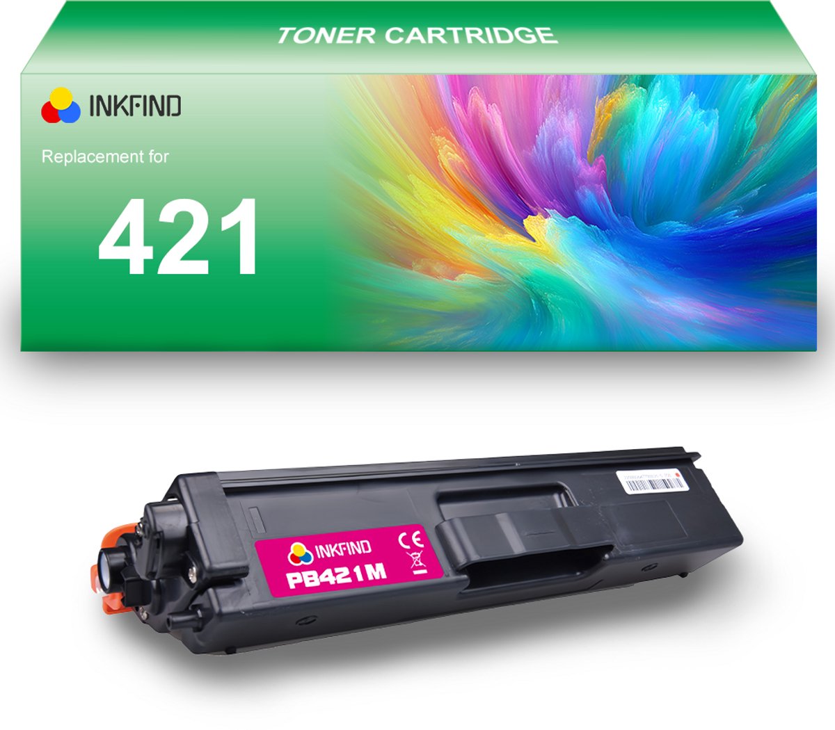 INKFIND TN421 Magenta tonercartridge compatibel met Brother TN421 TN-421 Magenta toner cartridge - 1-pack Magenta