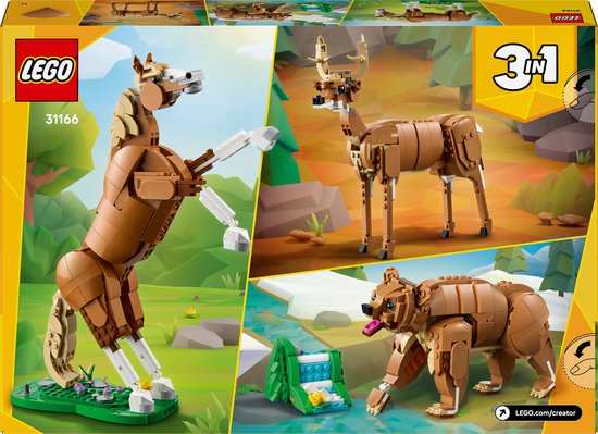 LEGO Creator 3-en-1 Magnifique cheval, ensemble de construction animalière - 31166