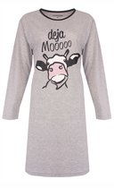 Temptation Dames Nachthemd - Bigshirt - Lange Mouw - Grijs Melange - Maat S