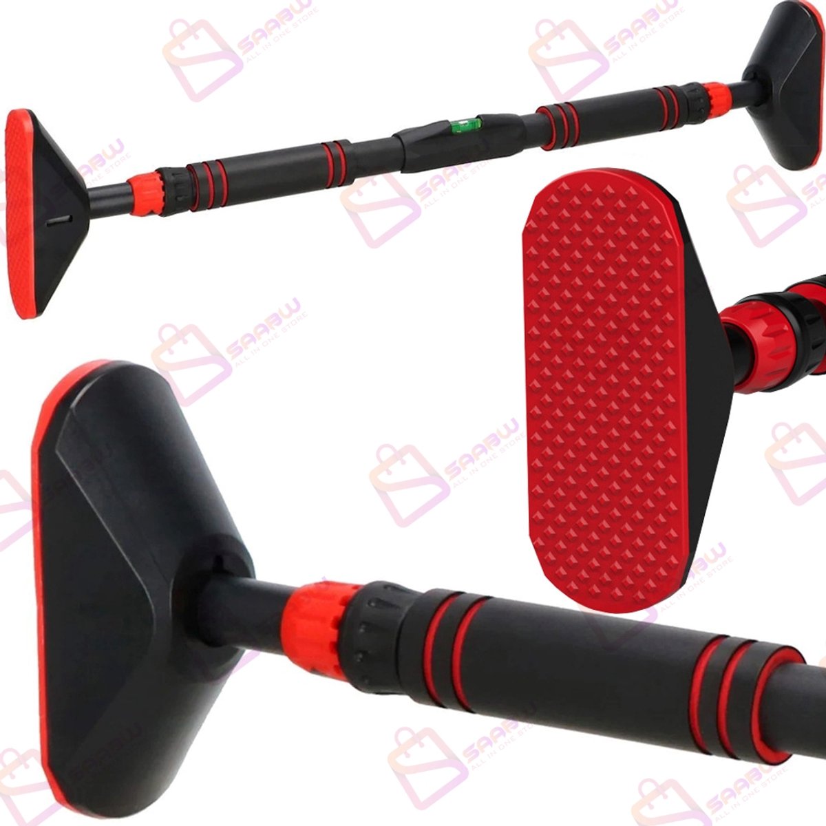 Verstelbare Optrekstang voor Deurpost – pull up station – Tot 150 kg – Zonder Boren – Antislip Optrekstangen – Inclusief Bevestiging – RVS pull up bar – 68411