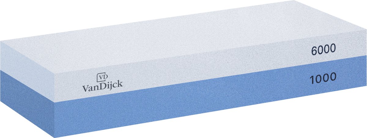 VanDijck Messenslijper Wetsteen - Slijpsteen voor Messen - 1000/6000 - Single