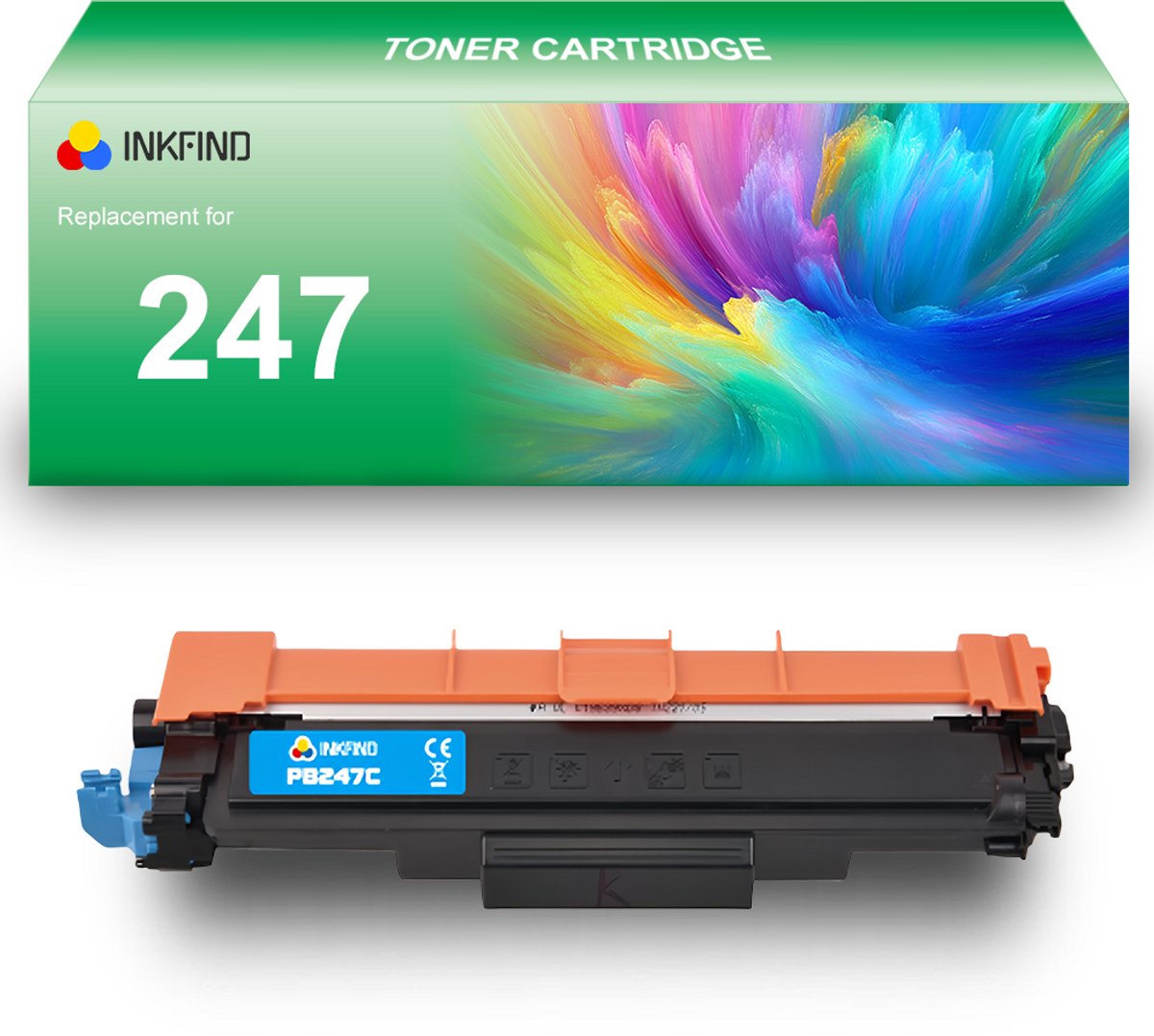 INKFIND TN247 Cyaan tonercartridge compatibel met Brother TN247 TN-247 Cyaan toner cartridge - 1-pack Cyaan