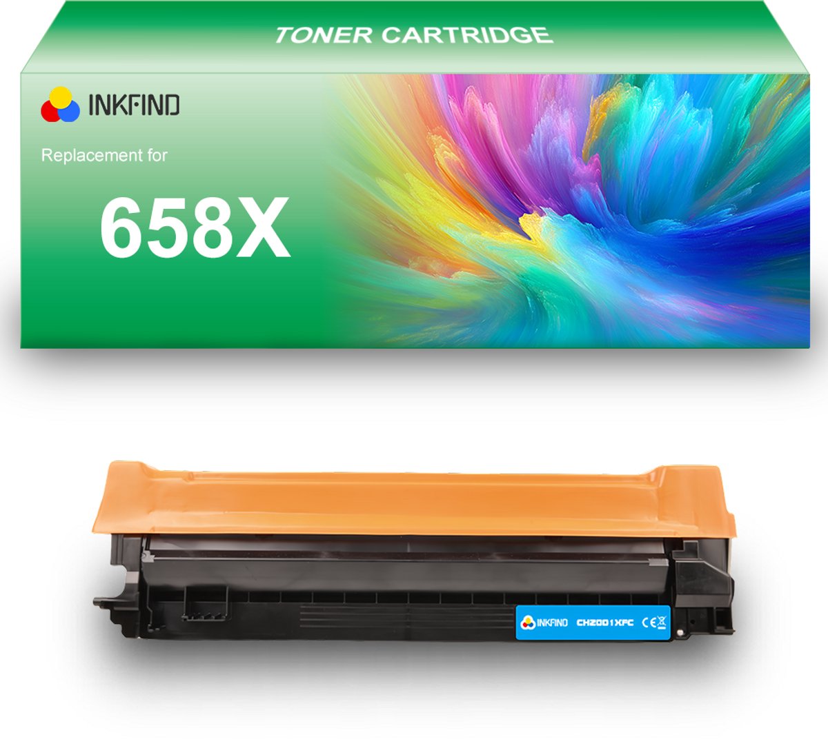 INKFIND 658X (W2001X) Cyaan tonercartridge compatibel met HP 658X (W2001X) Cyaan toner cartridge - 1-pack Cyaan
