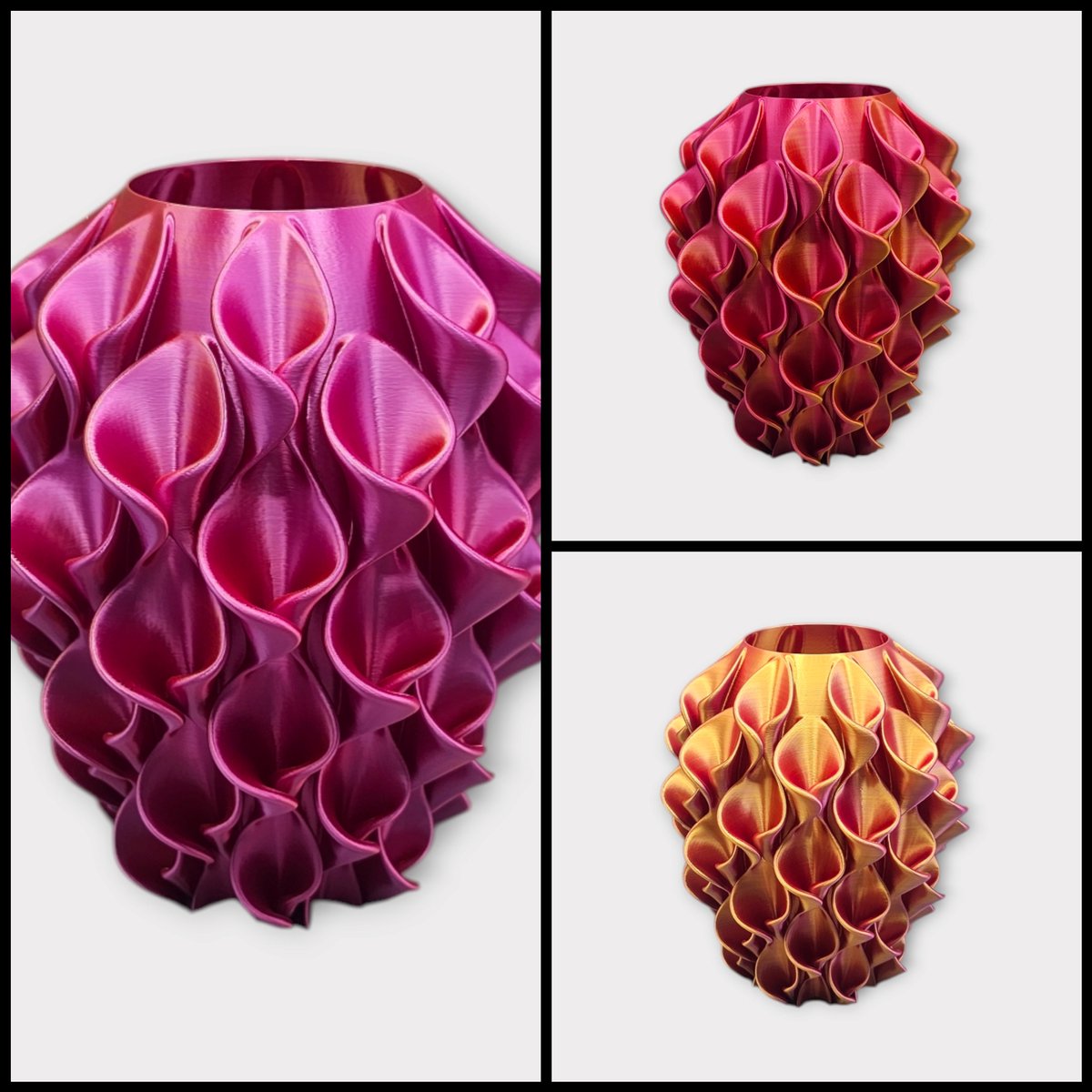 Layerzz - trendy vaas Florea - droogbloemen en zijdebloemen -uniek- meerkleurig- goud paars roze 20cm hoog