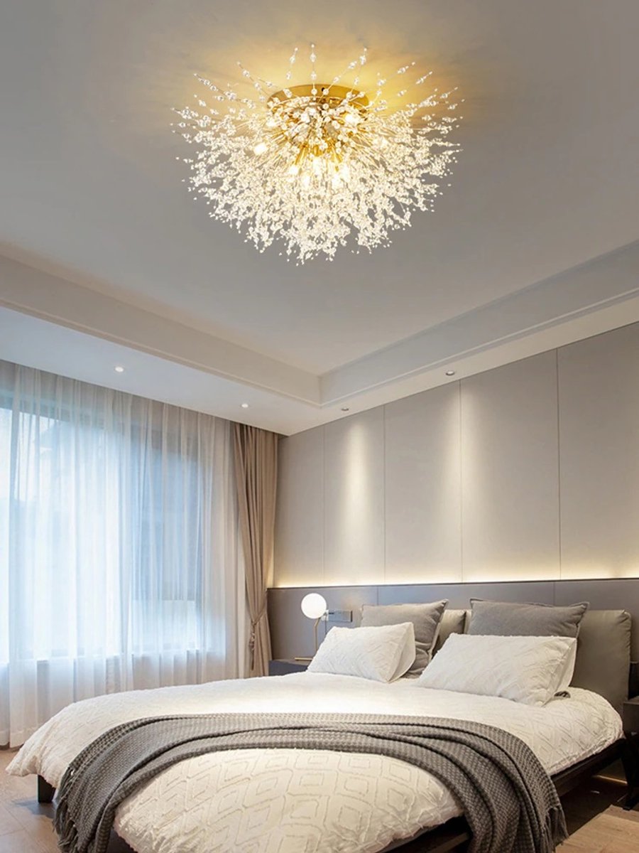 Plafondlampen-Moderne-kristallen-plafondlamp-6 G9 zilveren kroonluchter lamp-voor woonkamer, slaapkamer, eetkamer, hal-chroom