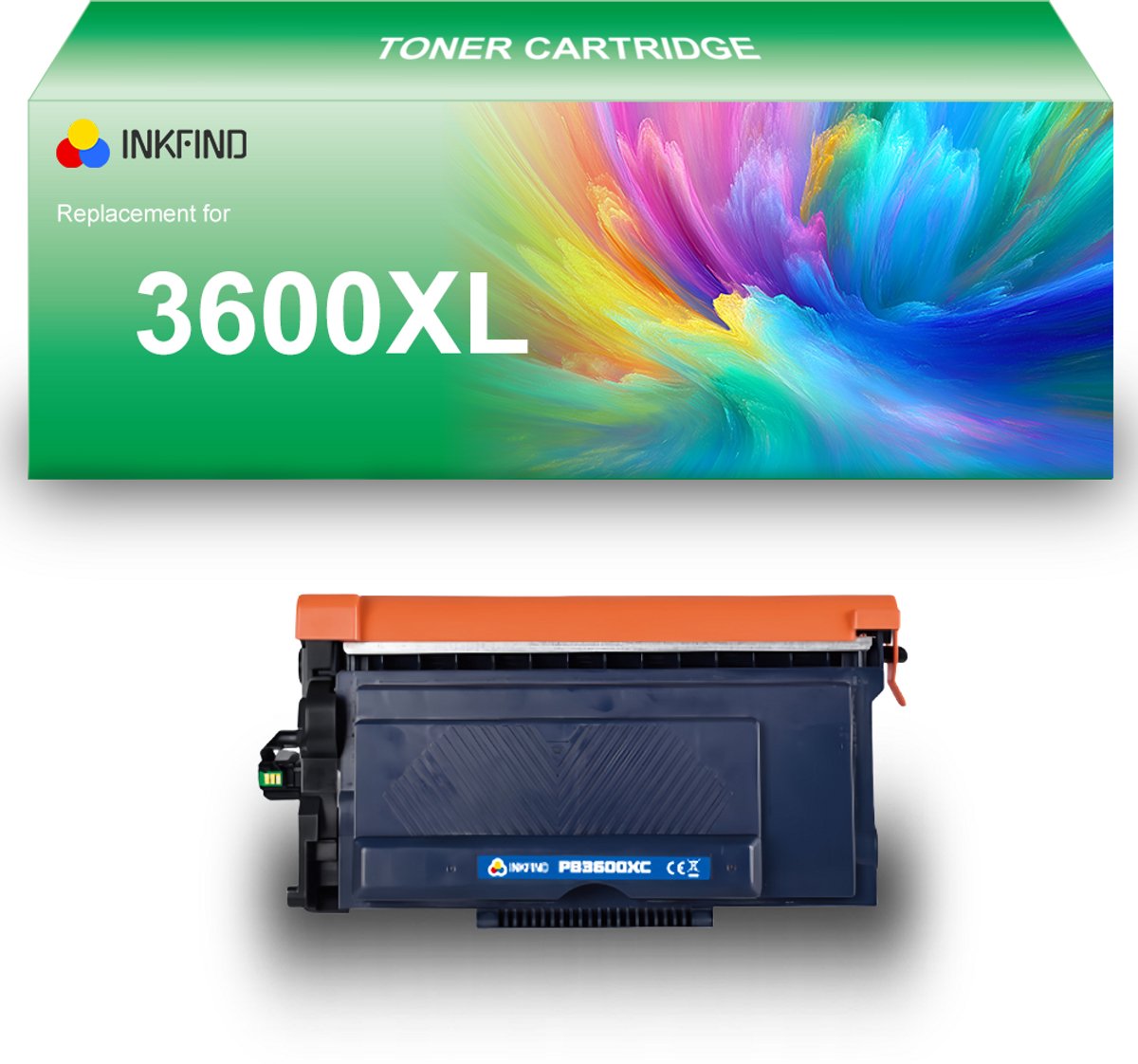 INKFIND TN-3600XL tonercartridge compatibel met Brother 3600 TN3600 TN-3600 TN3600XL TN-3600XL - 1-pack Zwart (hoge capaciteit)