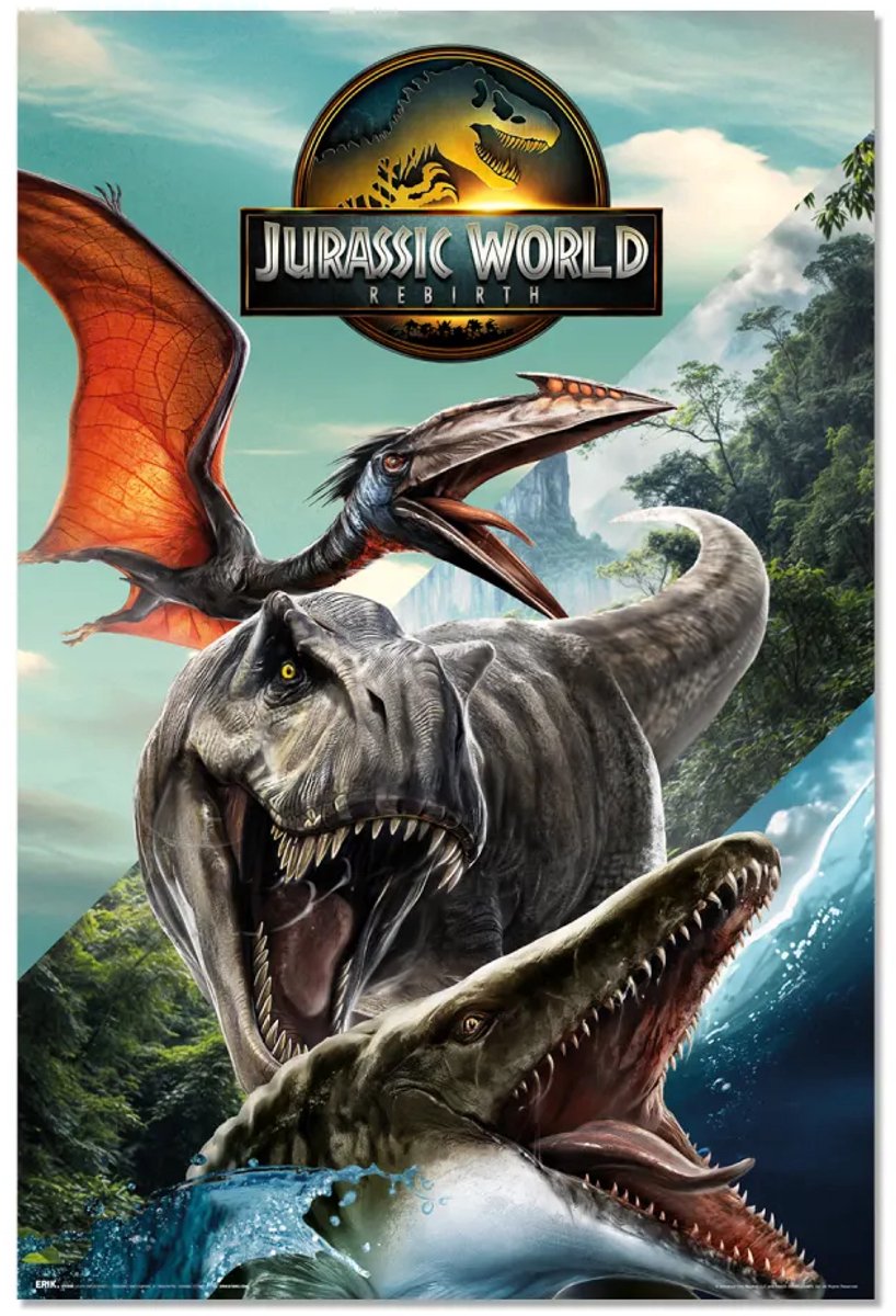 Posterpoint Jurassic World Rebirth poster - Film - Dinosaurussen - Tyrannosaurus - Scarlett Johansson - 61 x 91.5 cm multi