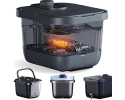 foto van LunaSea's Massage Voetenbad - Voetenbad met Massage - Verwarmd tot 50°C - Massage Rollers - Medicijnbakje - Waterafvoer - Drukpuntmassage