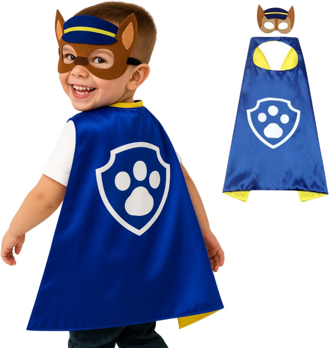 Joya Kids® Chas Verkleedset | High Way Patrol Cape Chas | Carnavalskleding | Kostuum | Verkleedpak | Verkleedkleren | Paw Pak Verkleedkleding | Masker kostuum