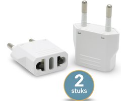 DEGG® - 2x Reisstekker Amerika naar EU - Verloopstekker USA naar Europa - Wereldstekker voor type A stekkers - Voor gebruik in Nederland, Duitsland, Frankrijk & meer - Wit - Travel Adapter