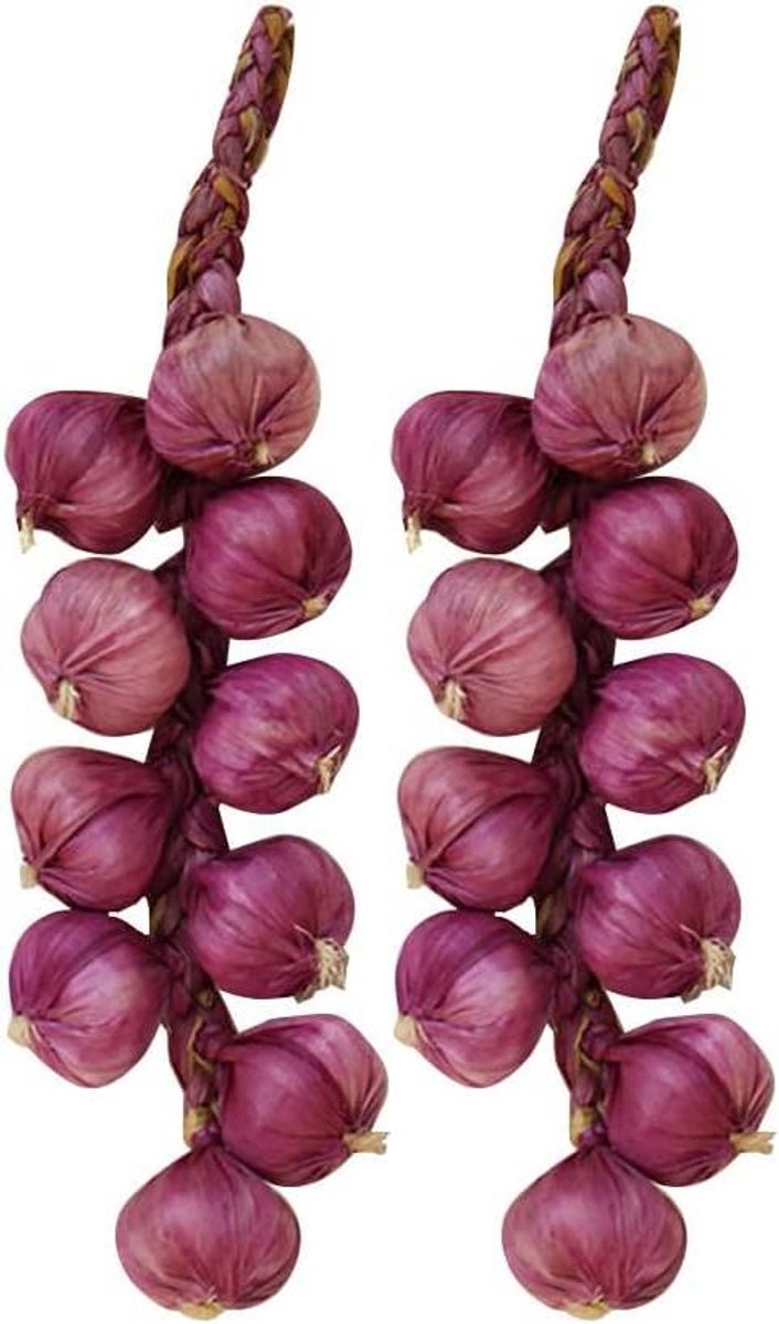 JGS Premium - Kunstmatige Knoflook Groente Ketting - Realistische Nep Groenten Decor voor Keuken en Tuin - Festival Foto Prop