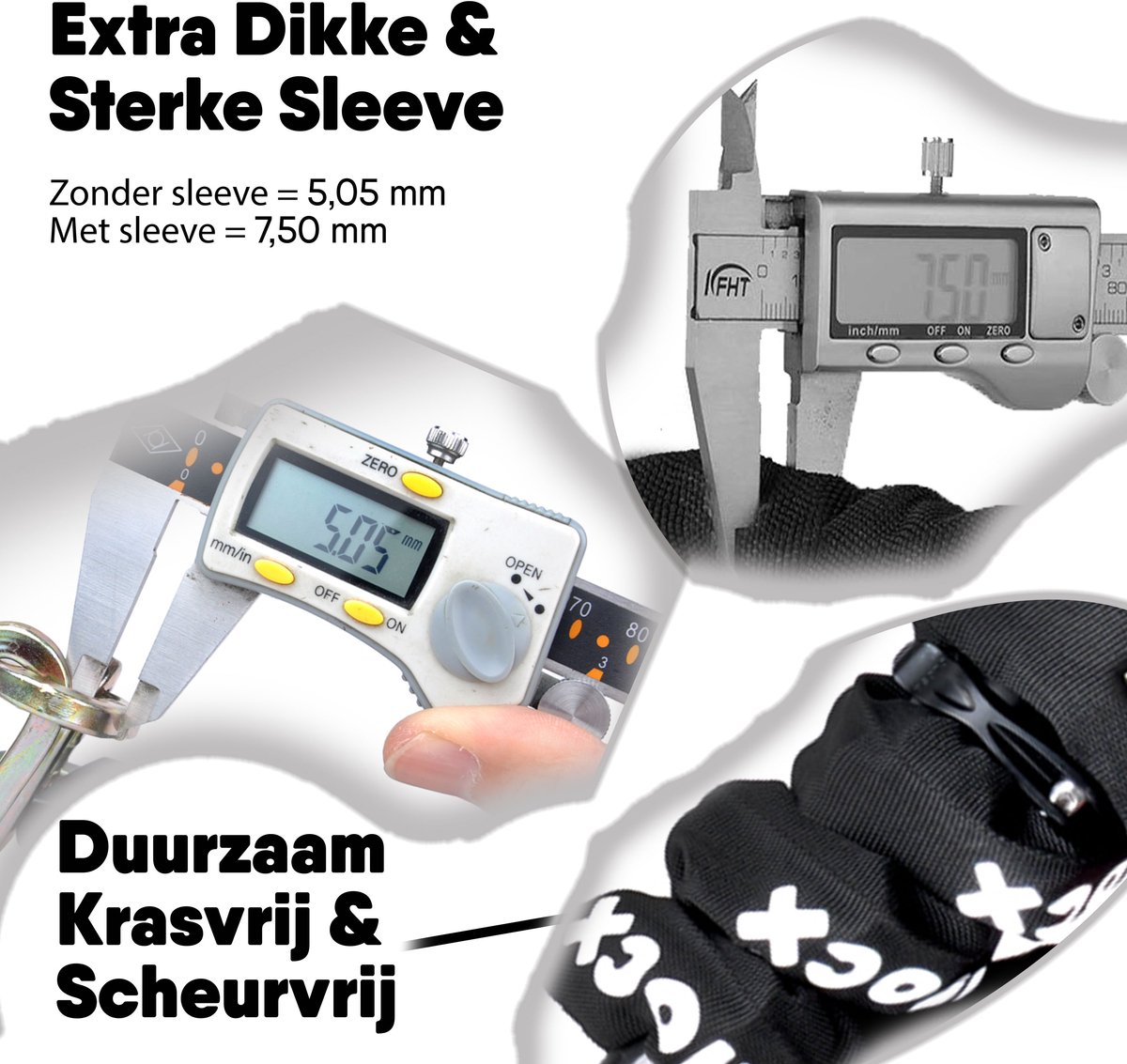 LLOCX® Kettingslot - Fietsslot - Gewicht 800 gram - Gehard Stalen Schakels - Easyclick - 100cm – foto 3