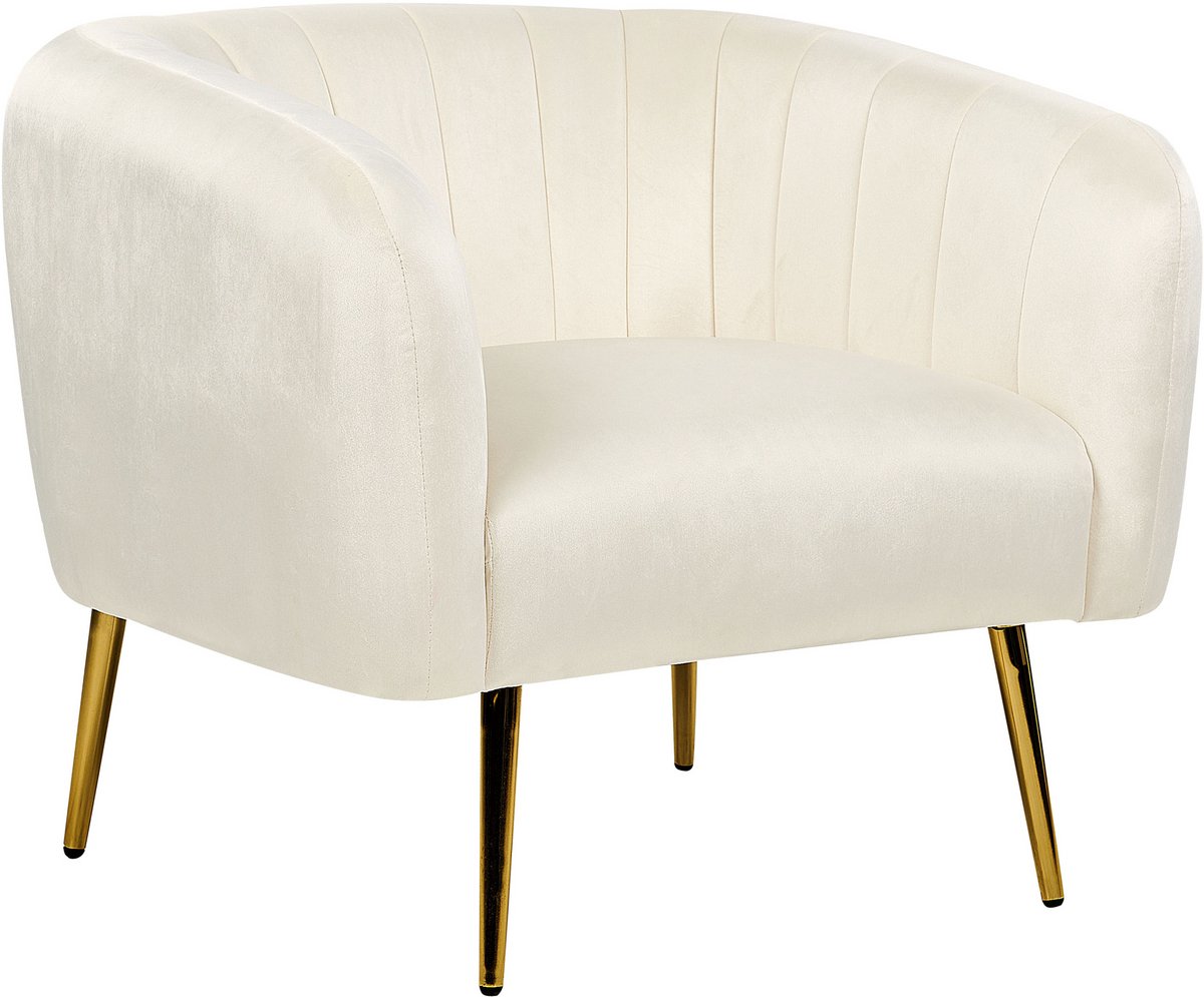 LACONIA - Fauteuil - Off-white - Fluweel