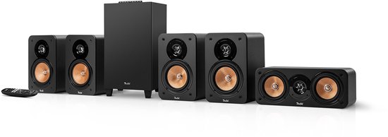 Teufel ULTIMA 20 CONCEPT Surround 5.1 Systeem - Home cinema set met Subwoofer en geïntegreerde AV-ontvanger - Bluetooth aptX, HDMI ARC CEC, USB-C - zwart