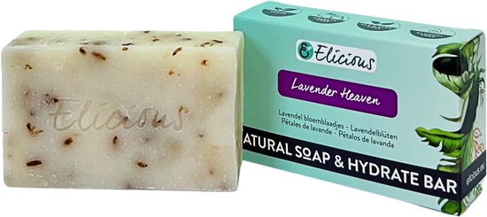 Elicious® - Natuurlijke Zeep - Lavendel - Handgemaakte Zeep - Biologisch Afbreekbaar - Handzeep - Douchezeep - Halal - Plasticvrij - Alcoholvrij - Vegan - Dierproefvrij - 100gr