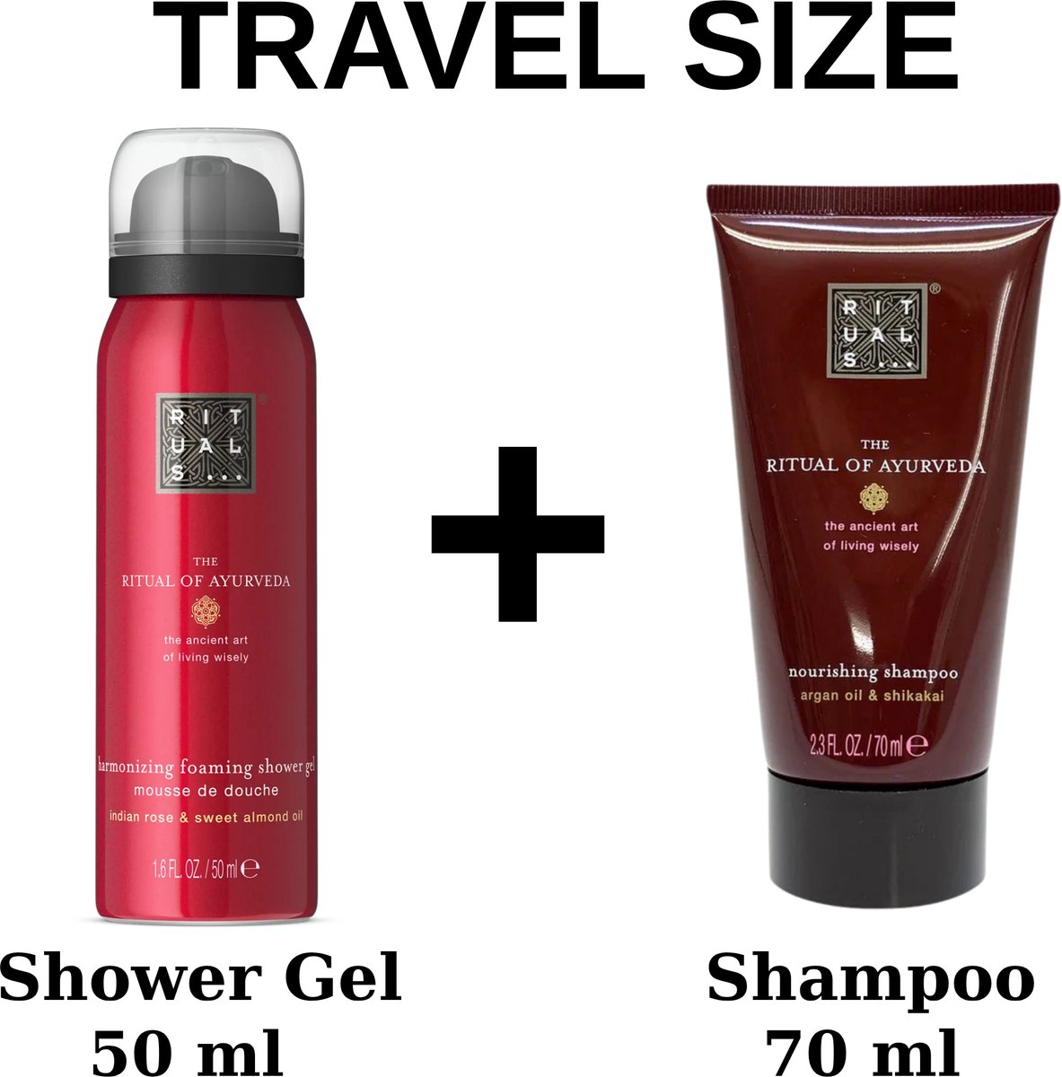 Rituals - Ayurveda - Travel Duo Set - Shower gel 50 ml + Shampoo 70 ml + Gift bag - Douchegel - Doucheschuim -