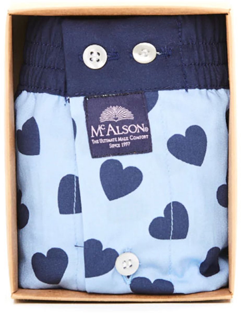 McAlson Boxer Passion hearts blue (M) Valentijn Hart Love