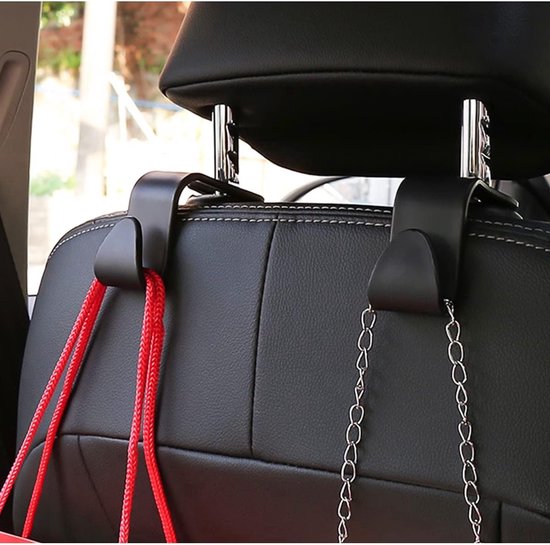 Auto organizer - autostoel organizer - hoofdsteun haken - haakjes - hanger - kleerhanger - handtassen - boodschappen - kleding - 4 stuks - Auto Accessoires van Merkloos — afbeelding 5