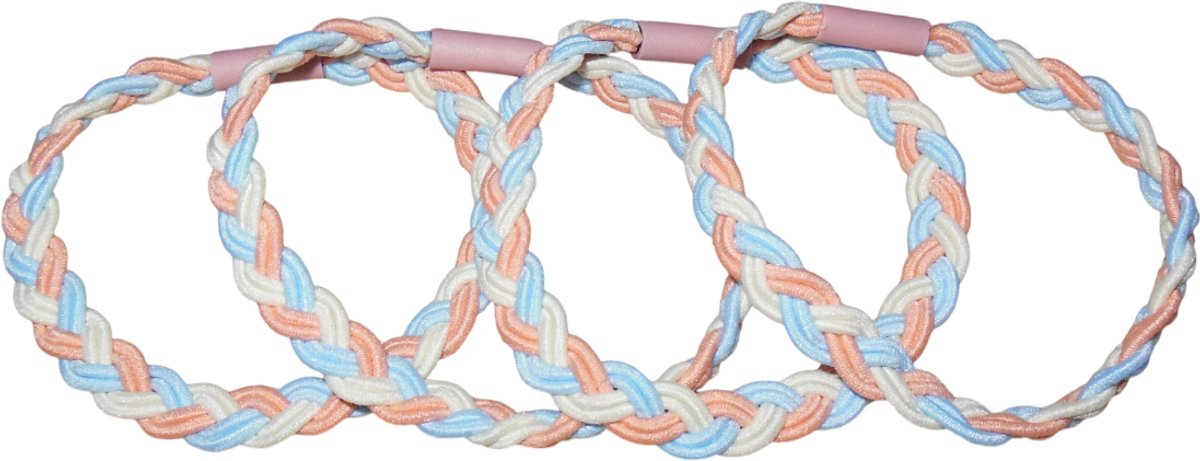 Elastiek gevlochten pastel tinten #1