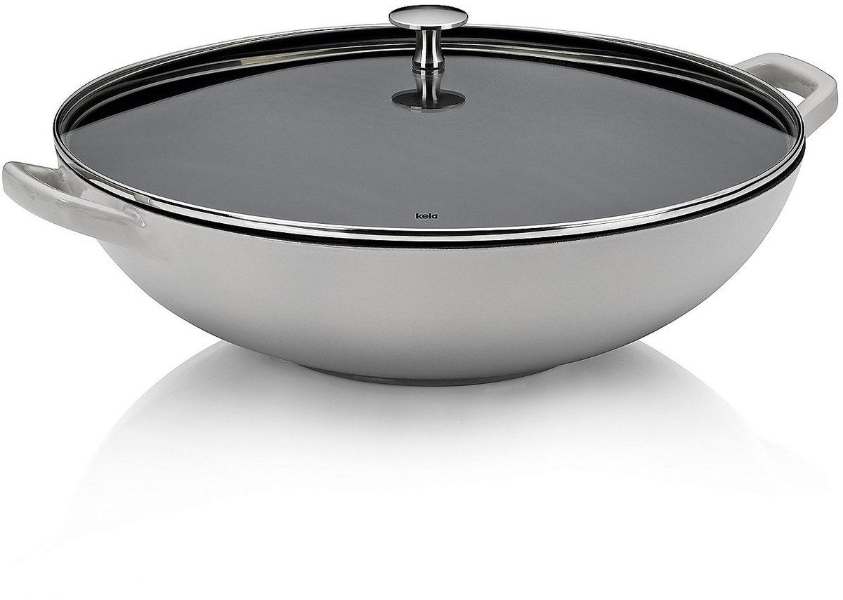 Wokpan Gietijzer Grijs 36 cm - Kela | Calido